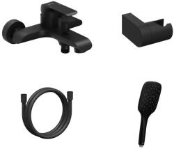 RAVAK Flat fali kádcsaptelep szettel, matt fekete FL 022.20BLM+S - szerelvenycenter