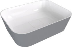 SAPHO POLYSAN BANERA SQUARE öntöttmárvány mosdó. 50x36cm. fehér/matt szürke
