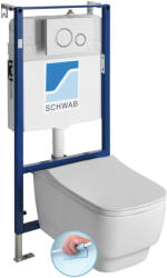 SAPHO BELLO RIMLESS fali WC. beépíthető tartállyal. nyomógombbal és soft close ülőkével