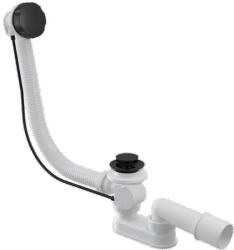 Radaway Grande automata le- és túlfolyó szifonnal, Grande kádhoz (120 cm) fekete kivitel