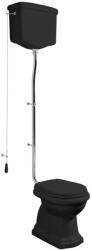SAPHO KERASAN RETRO álló WC. alsó kifolyású. öblítőmechanikával. összekötőcsővel. tartállyal. 38.5x45x59cm. matt fekete