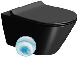 SAPHO GSI KUBE X fali WC. GeniusFlush. 36x55cm. dual matt fekete