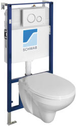 SAPHO AQUALINE TAURUS fali WC. beépíthető tartállyal. nyomógombbal és soft close ülőkével