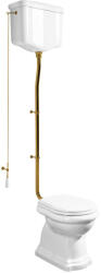 SAPHO KERASAN RETRO álló WC. alsó kifolyású. tartállyal. öblítőmechanikával. ülőke nélkül. fehér/bronz