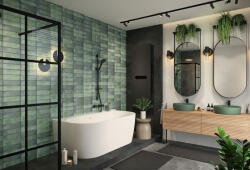 Radaway New Velvet különleges akril kád 160x85 fehér előlappal, fehér lefolyóval