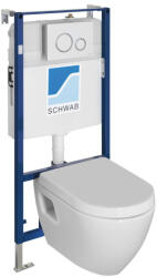 SAPHO AQUALINE NERA Fali WC. beépíthető tartállyal. nyomógombbal és soft close ülőkével