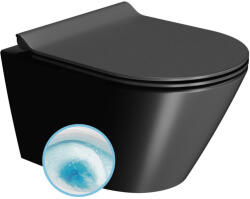 SAPHO GSI KUBE X fali WC. GeniusFlush. 36x50cm. dual matt fekete