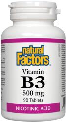 Natural Factors Vitamin B3, 500 mg, 90 tablete, Natural Factors