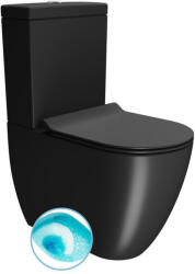 SAPHO GSI PURA monoblokkos WC. Swirlflush. alsó/hátsó kifolyású. 36x63cm. dual matt fekete