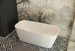 Radaway Jasmine szabadon álló műmárvány kád 151x72 fehér előlappal