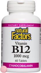 Natural Factors Vitamin B12 Cyanocobalamin, 1000 mcg, 60 tablete, Natural Factors