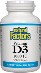 Natural Factors Vitamin D3, 1000 IU, 500 capsule, Natural Factors