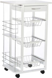 Homcom Konyhai kocsi 47x37x83 cm, Fehér