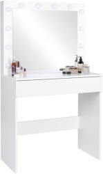 Funfit modern Fésülködőasztal LED-es tükörrel - fehér (4545)