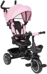 FunFit Kids Twist Tricikli tolókarral és kosárral, megfordítható üléssel - Rózsaszín, Fekete (4737)