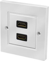 LogiLink HDMI fali lemez csatlakozóval HDMI aljzat, 2 port, fehér - pcx