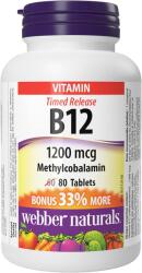 Webber Naturals Vitamin B12, 1200 mcg, 80 tablete, Webber Naturals