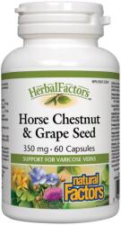 Natural Factors Herbal Factors Horse Chestnut & Grape Seed, 350 mg, 60 capsule, Natural Factors