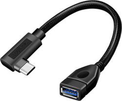 LogiLink USB 3.2 Gen2 Type-C adapter, C/M 90 USB-A/F, OTG, fekete, 0, 2 m
