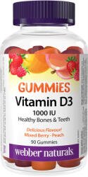 Webber Naturals Vitamin D3 Gummies, 1000 IU, 90 tablete, Webber Naturals