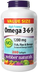 Webber Naturals Omega 3-6-9, 1200 mg, 280 capsule gelatinoase moi, Webber Naturals