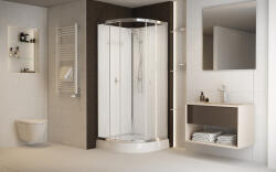 Sanimix Zuhanykabin, Sanimix 22.1059 íves, hátfalas zuhanykabin 90x90 - mozaikkeramia