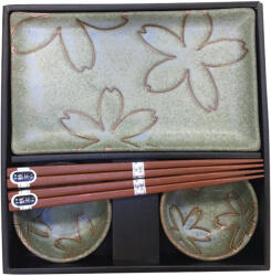 Made in Japan Set de sushi, 6 buc, motiv floral, verde deschis, MIJ (MIJC0305) Serviciu de masa