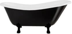 Besco Cada de baie, freestanding, cu picioare negre, Besco Otylia Black & White WKO-160-BWB (WKO-160-BWB)