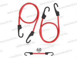 MNC 55761B Gumipók szett, piros, 60cmx8mm, 2 db, 150% nyújthatóság, max. 50kg, műa. borítású fém kampó (55761B)