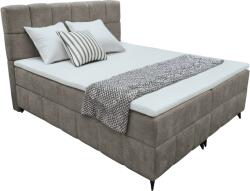 TEMPO KONDELA Boxspring ágy, 200x200, barnásszürke taupe, ALMA