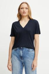 BOSS póló vászonkeverékből - sötétkék XS