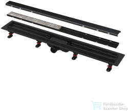 Alcadrain APZ19 Simple Zuhanyfolyóka peremmel kétoldalú rácsokhoz, 850 mm, fekete-matt APZ19BLACK-850 (APZ19BLACK-850)