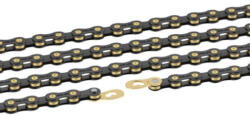 XLC XLC-Connex CC-C05 kerékpár lánc, 11s, 118 szem, patentszemmel, fekete-arany színű