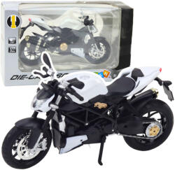 LEAN Toys Model de Motocicletă Sport Albă la Scară 1: 12 cu Elemente din Metal și Plastic, Efecte de Lumină și Sunet (22607)
