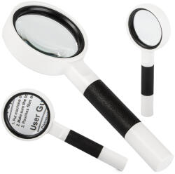 Verk Group Lupă clasică de 50mm cu mărire de 7x, în culori negru și alb (09182)