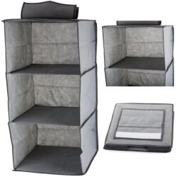 Verk Group Organizator suspendabil pentru dulap, cu 3 rafturi, 30x30x60 cm, culoare gri (01325) Raft