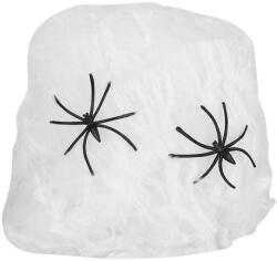Verk Group Pânză de păianjen albă flexibilă cu păianjeni artificiali pentru decor de Halloween (26126)