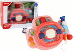 LEAN Toys Simulator Interactiv de Conducere cu Volan Multifuncțional Roz pentru Copii (16312)