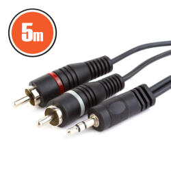 Delight Cablu RCA / JACK, 2 x conectori RCA - conector JACK stereo de 3, 5 mm, 5, 0 m (20174)