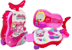 LEAN Toys Leantoys Set de Frumusețe cu Trăsură, Oglindă și Geantă cu Încuietoare (4649)