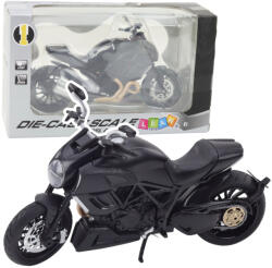 LEAN Toys Motocicletă Sport Metalică cu Lumini și Sunete, Elemente Aurii, Neagră, 1: 12 (22605)