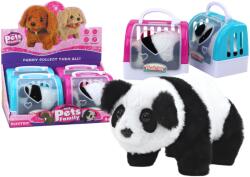 LEAN Toys Pandă interactivă de pluș în suport roz-albastru (17613)