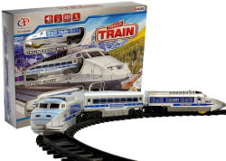 LEAN Toys Tren cu Lumini și Sunete, Funcționează pe Baterii (6748) Set model cale ferata