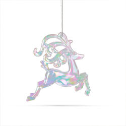 Family Collection Ornament de Craciun - Ren Irizat, Acrilic - 120 x 120 x 15 mm (58515)