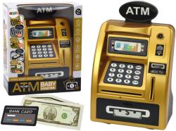 LEAN Toys Bancomat pentru Copii cu Funcții de Învățare a Economisirii - Aur și Negru (17773)