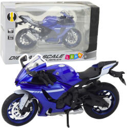 LEAN Toys Model Motocicletă Sport R1 din Metal cu Efecte de Sunet și Lumină, Albastru Marin 1: 12 (22628)