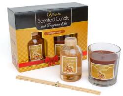 Vog & Arths Set de lumânare parfumată și odorizant - turtă dulce - 120 g + 100 ml (58800B)