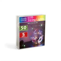 Bewello Ghirlandă LED - 5 m - 50 LED-uri - multicolor - 3 x AA (58041B)
