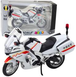 LEAN Toys Model Motocicletă Metalic cu Efecte de Sunet și Lumină, Alb Roșu Galben, Scară 1: 12 (22609)