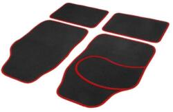 Carguard Set Covorase Universale din Textil Auto - 64 x 44 cm / 44 x 29 cm - Negru, Rosu (55834B)